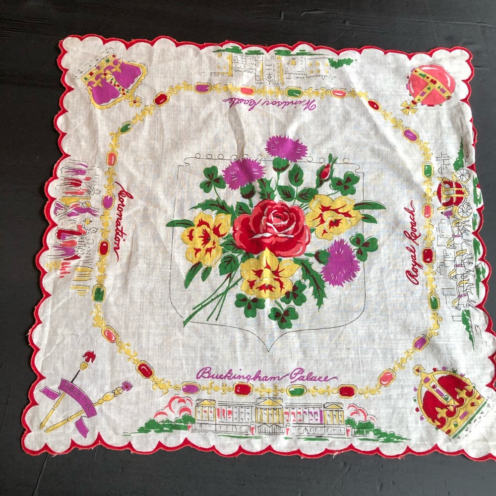 Collectible commemorative coronation hanky vintage